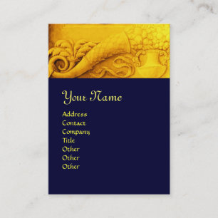 Carte De Visite MONOGRAMME DE CORNUCOPIE, jaune or clair