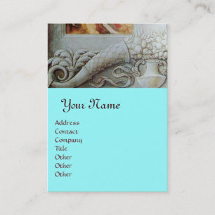 Carte De Visite MONOGRAMME DE CORNUCOPIE, noir clair, gris, bleu c
