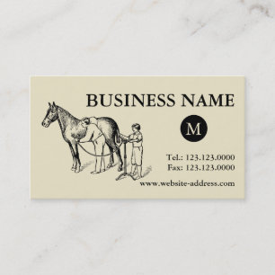 Carte de visite Monogramme de coupure de cheval vi