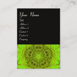 Carte De Visite MONOGRAMME DE DAHLIA VERT, noir blanc