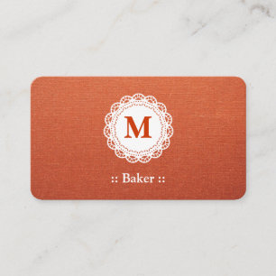 Carte De Visite Monogramme de dentelle élégante Baker