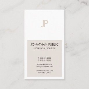 Carte De Visite Monogramme de design minimaliste tendance et éléga