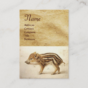 Carte De Visite MONogramme de dessin animal de la BAIE SAUVAGE PIG