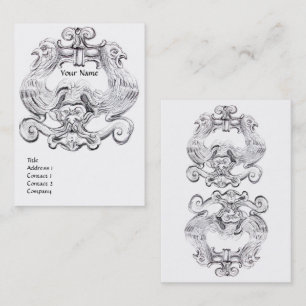 CARTE DE VISITE MONOGRAMME DE DESSIN DE LA GROTÉSQUE BLANCHE TAROT