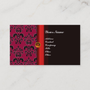 Carte De Visite MONOGRAMME DE DOMMAQUES DE CLASSE noir topaz orang