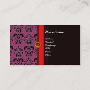 Carte De Visite MONOGRAMME DE DOMMAQUES DE CLASSE noir topaz orang