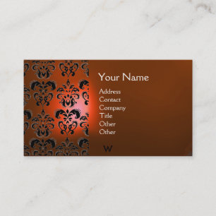 Carte De Visite MONOGRAMME DE DOMMASQUES CIRE orange