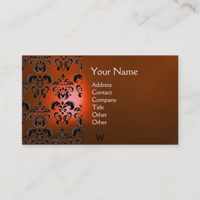 Carte De Visite MONOGRAMME DE DOMMASQUES CIRE orange (Devant)