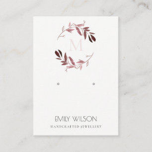 CARTE DE VISITE MONOGRAMME DE FOLIAGE ROSE NOIR REGARDER AFFICHER 
