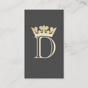 Carte De Visite Monogramme de la couronne Parties scintillant Faux