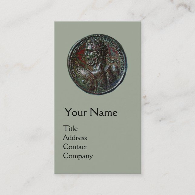 Carte De Visite MONOGRAMME DE LA MÉDALLION ROMAINE ANCIENNE, Gray (Devant)