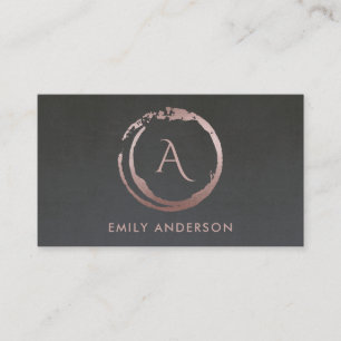 CARTE DE VISITE MONOGRAMME DE LOGO DE BROUILLARD ROSE BLANC GRIS