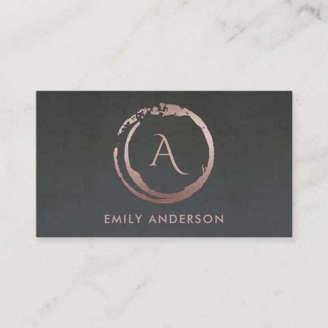 CARTE DE VISITE MONOGRAMME DE LOGO DE BROUILLARD ROSE BLANC GRIS (Devant)