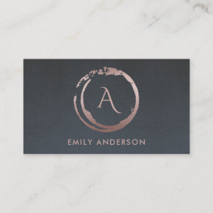 CARTE DE VISITE MONOGRAMME DE LOGO DE BROUILLARD ROSE BLANC GRIS