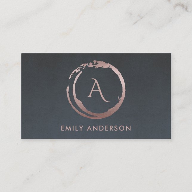 CARTE DE VISITE MONOGRAMME DE LOGO DE BROUILLARD ROSE BLANC GRIS (Devant)