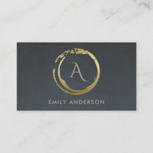 CARTE DE VISITE MONOGRAMME DE LOGO DE BROUILLE D'OR GRAY