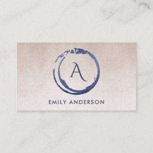 CARTE DE VISITE MONOGRAMME DE LOGO DE CERCLE DE MARQUE BLEU BLEU I