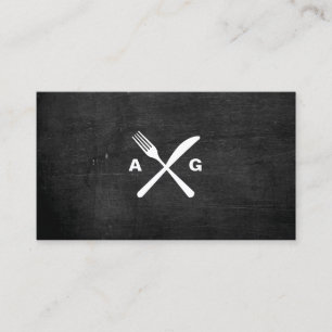 Carte De Visite MONOGRAMME DE LOGO DE FORQUE ET DE COUTEAU N° 2 su