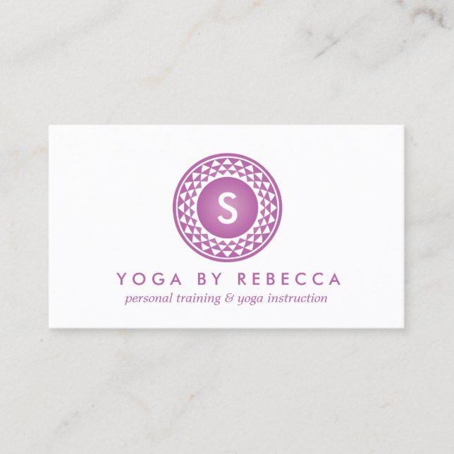 CARTE DE VISITE MONOGRAMME DE LOGO DE SOLEIL POUR YOGA STUDIO, ENS (Devant)