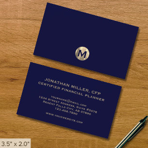 Carte De Visite Monogramme de luxe moderne simple