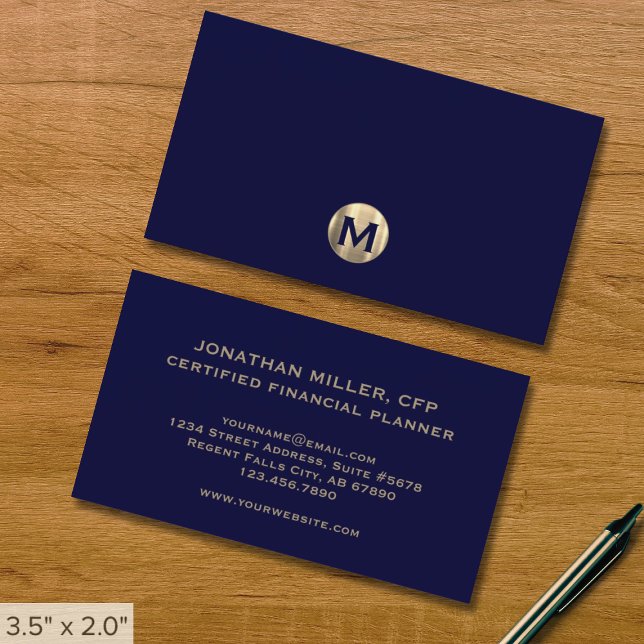Carte De Visite Monogramme de luxe moderne simple (Créateur téléchargé)
