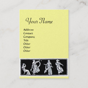 Carte De Visite MONOGRAMME DE MODE ANTIQUE, or métallique, jaune