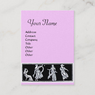 Carte De Visite MONOGRAMME DE MODE ANTIQUE, or métallique, rose