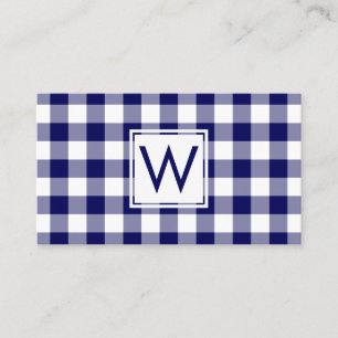 Carte De Visite Monogramme de Motif à ciel bleu de la marine