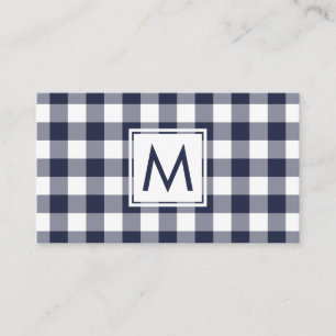 Carte De Visite Monogramme de Motif de la marine moderne White Buf