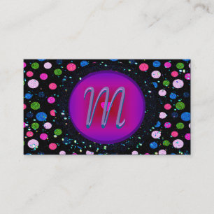 Carte De Visite Monogramme de partie de parties scintillantes