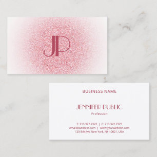 Carte De Visite Monogramme de Parties scintillant d'or rose rose m