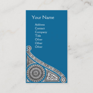 Carte De Visite MONOGRAMME DE RENAISSANCE 1 bleu