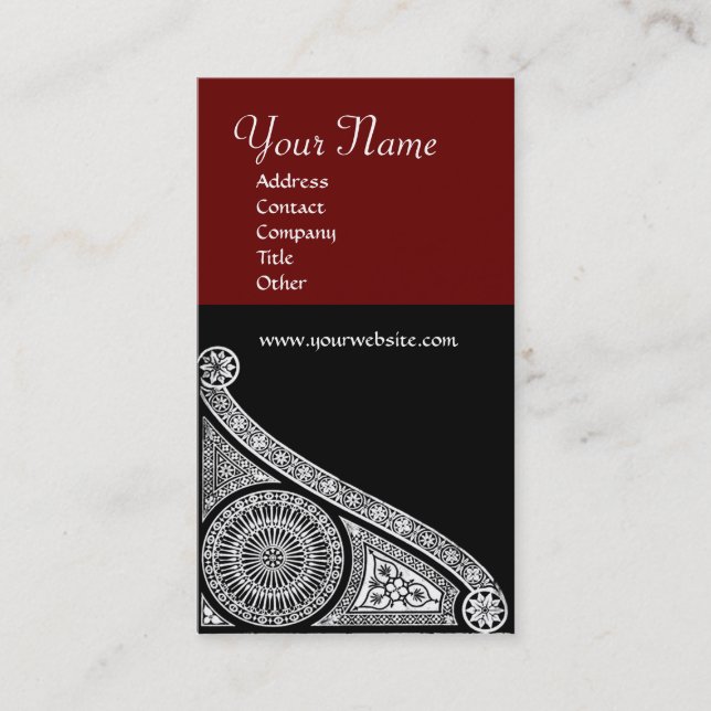 Carte De Visite MONOGRAMME DE RENAISSANCE 3 brun rouge (Devant)