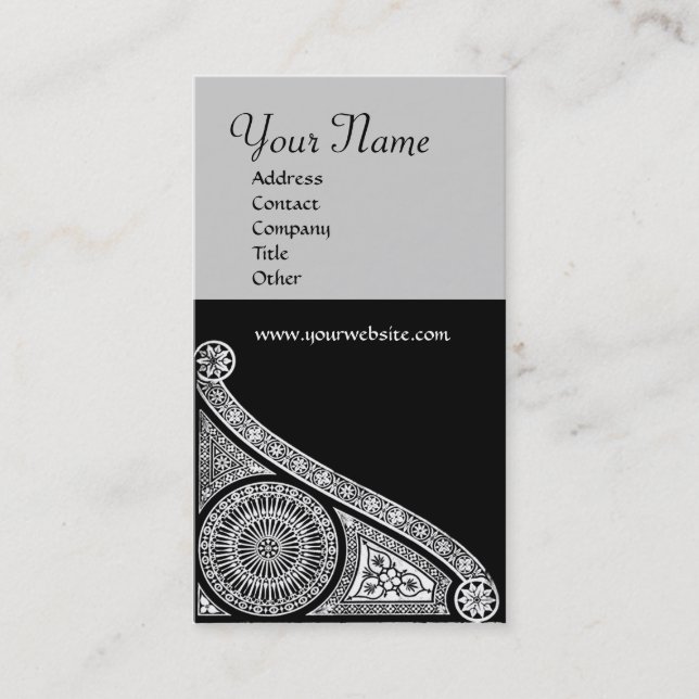 Carte De Visite MONOGRAMME DE RENAISSANCE 3 gris clair (Devant)