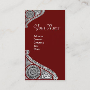 Carte De Visite MONOGRAMME DE RENAISSANCE 4 brun rouge
