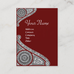 Carte De Visite MONOGRAMME DE RENAISSANCE 4 brun rouge