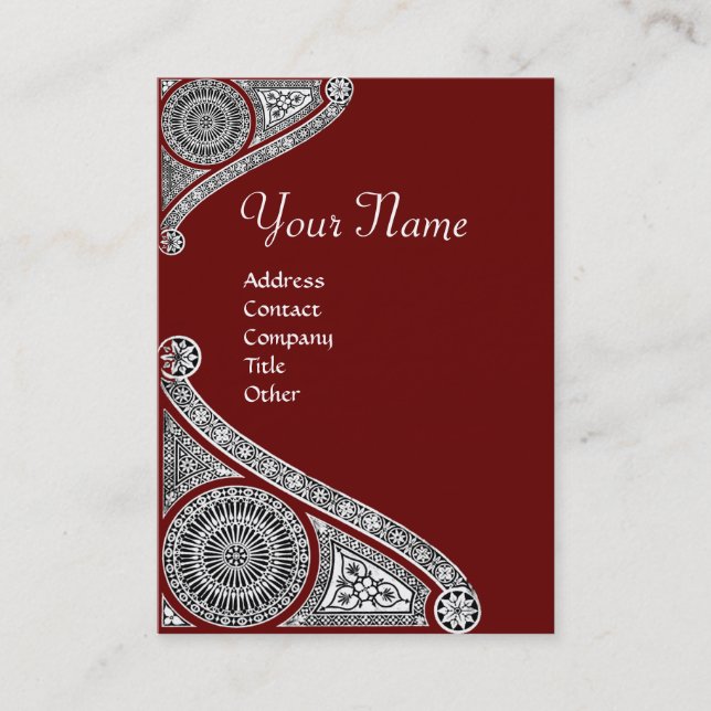 Carte De Visite MONOGRAMME DE RENAISSANCE 4 brun rouge (Devant)