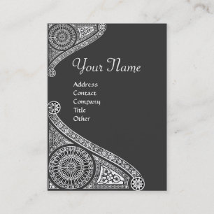 Carte De Visite MONOGRAMME DE RENAISSANCE 4 gris foncé