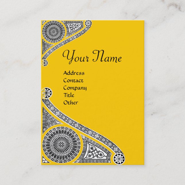 Carte De Visite MONOGRAMME DE RENAISSANCE 4 orange jaune (Devant)