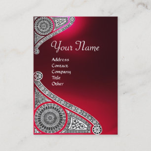 Carte De Visite MONOGRAMME DE RENAISSANCE Rouge Ruby Gem