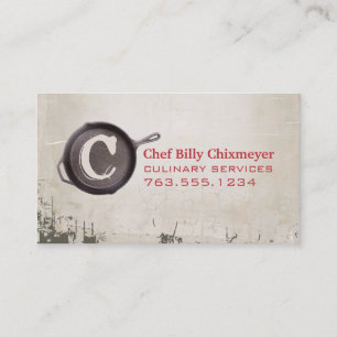 Carte De Visite monogramme de restauration de chef de casserole de