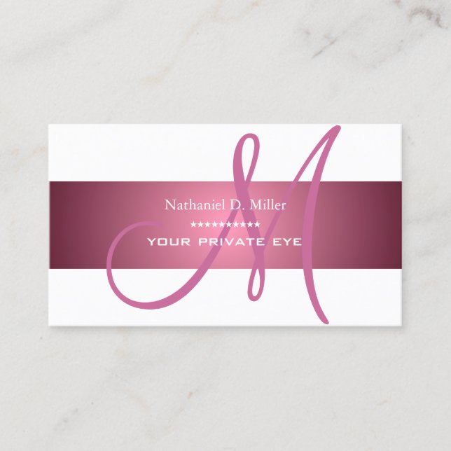 Carte De Visite Monogramme de Rose poussiéreux/do-it-yourself coul (Devant)