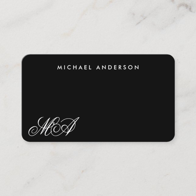 Carte De Visite Monogramme de script (Devant)