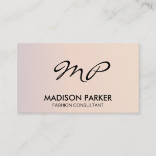 Carte De Visite Monogramme de script de dégradé d'entreprise