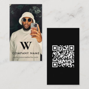 Carte De Visite Monogramme de société minimaliste Photo personnali