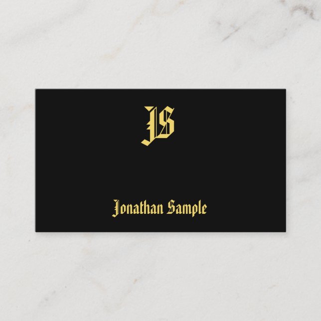 Carte De Visite Monogramme de texte classique ancien Modèle élégan (Devant)