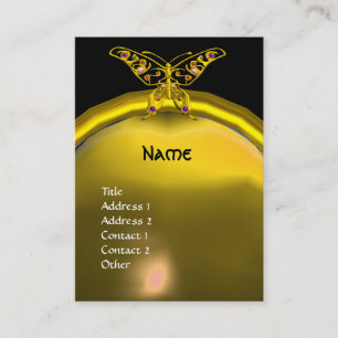 Carte De Visite MONOGRAMME DE TOPAZ HYPER BOUTTERFLY jaune noir