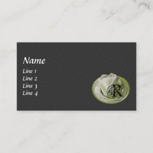 Carte De Visite Monogramme de vos initiales Art de fleur de tulipe