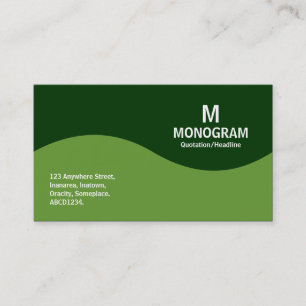 Carte De Visite Monogramme Demi-Ondes - Vert Avocat avec 003300