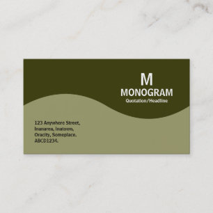 Carte De Visite Monogramme demi-vague - Kaki avec vert pâle 33300